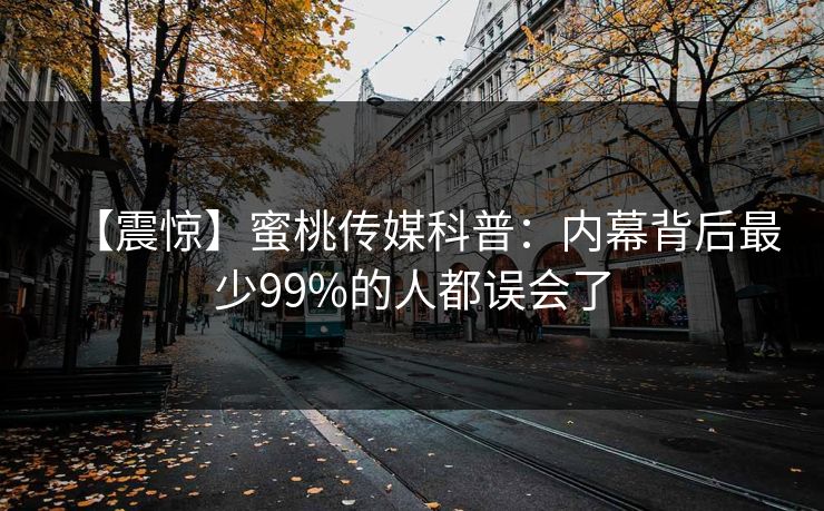 【震惊】蜜桃传媒科普：内幕背后最少99%的人都误会了