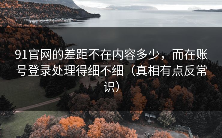91官网的差距不在内容多少，而在账号登录处理得细不细（真相有点反常识）